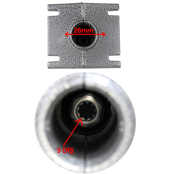 Swazer Tırpan Çapalama Aparatı Akrep Akrobat Eğilmez Dökme Çelik Bıçak 26mm 9 Diş - 4