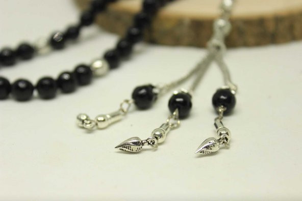 Onix (Oniks) Taşı Tesbih Faset Kesim 8mm - Resim 4