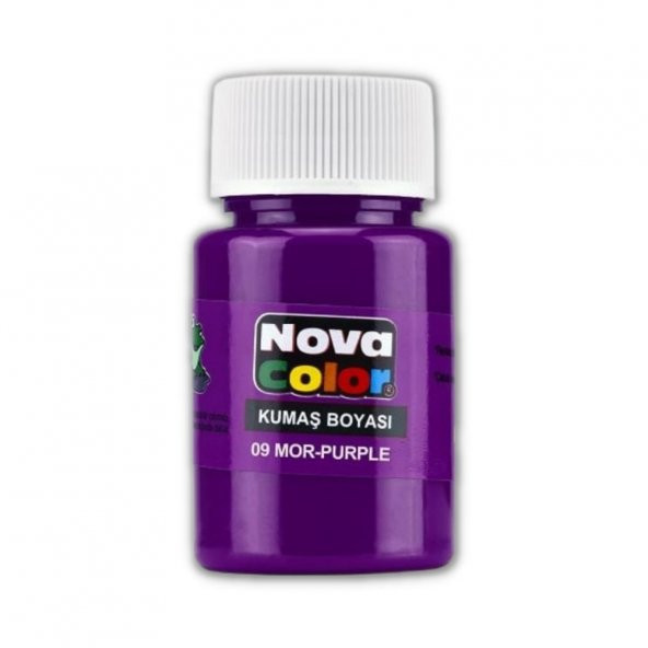 Mor Kumaş Boyası Tişört Çanta Tekstil Boyası 30 ml 1 Adet Nova Color Kumaş Boyası Mor 1 Adet