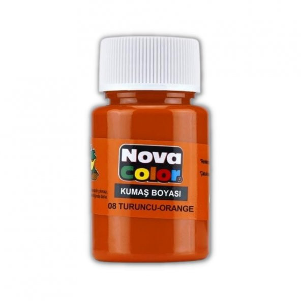Turuncu Kumaş Boyası Tişört Çanta Tekstil Boyası 30 ml 1 Adet Nova Color Kumaş Boyası Turuncu 1 Adet
