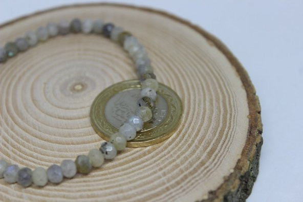 Labradorit Taşı Bileklik Faset Kesim Rondela 4.5*3.5mm - Resim 3