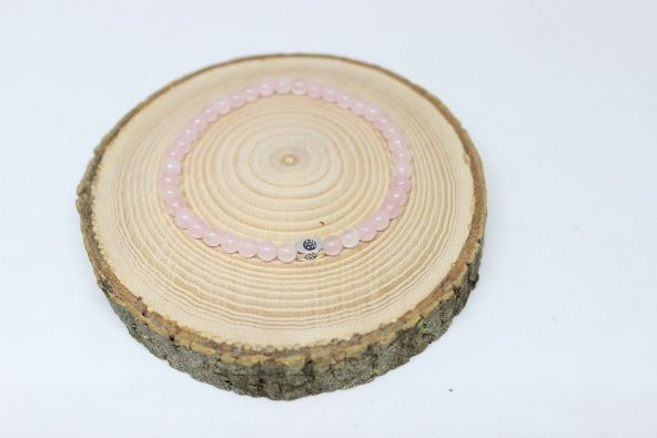 Pembe Kuvars Taşı Bileklik 4mm ürün görseli