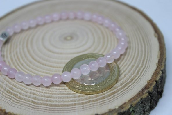 Pembe Kuvars Taşı Bileklik 4mm - Resim 4