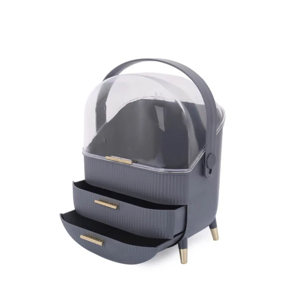 House By House Çekmeceli Makyaj Kozmetik Düzenleyici Organizer Gri - 3