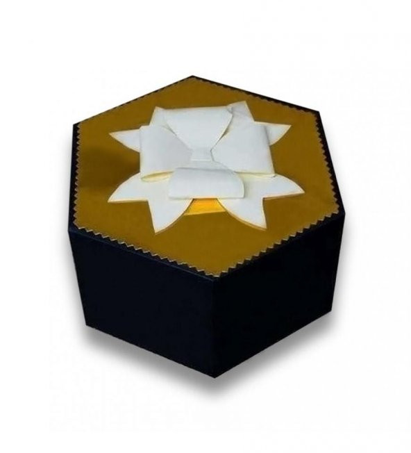 Altıgen Patlayan Aşk Kutusu Gold - 4