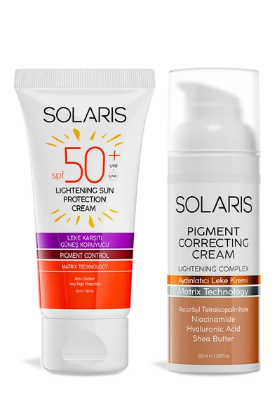 Leke Karşıtı SPF 50+ Güneş Koruyucu Krem 50 ml Ve Leke Karşıtı Aydınlatıcı Krem 50 ml