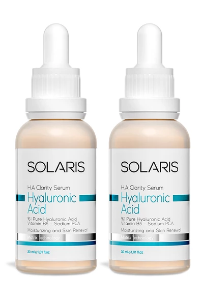 Solaris Nemlendirici Hyaluronik Asit Cilt Bakım Serumu 30 ml x 2 Adet (Hyaluronic Acid veVitamin B5)