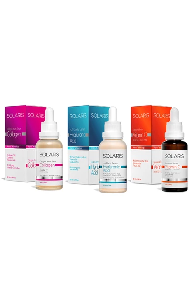 Solaris Kolajen Cilt Bakım Serumu+ Hyaluronic Acid Cilt Bakım Serumu+ C Vitamin Cilt Bakım Serumu - 2