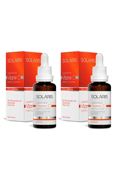 Solaris Leke Karşıtı C Vitamini Cilt Serumu 30 ml x 2 Adet (3% Ethyl Ascorbic Acid ve Niacinamide) - 2