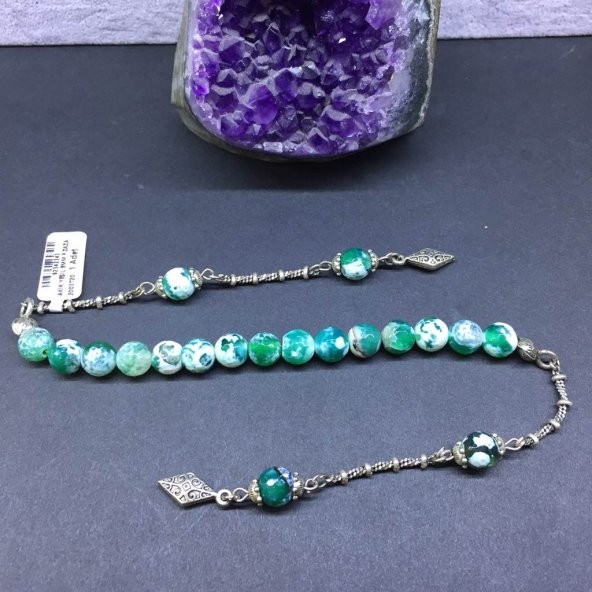 DOĞAL TAŞ AKİK YEŞİL 8MM F ZAZA ürün görseli 1