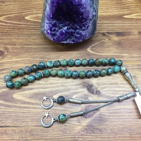 DOĞAL TAŞ TURKUAZ MAT 8MM. - Resim 2