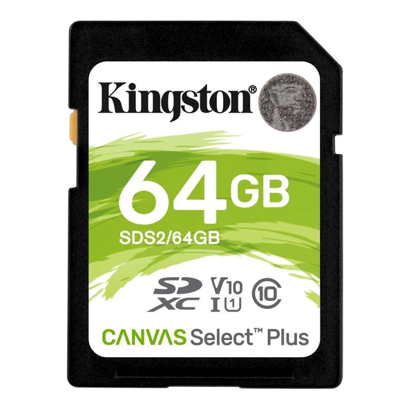 Kingston 64GB SDXC Canvas Select Plus Hafıza Kartı SDS2/64GB