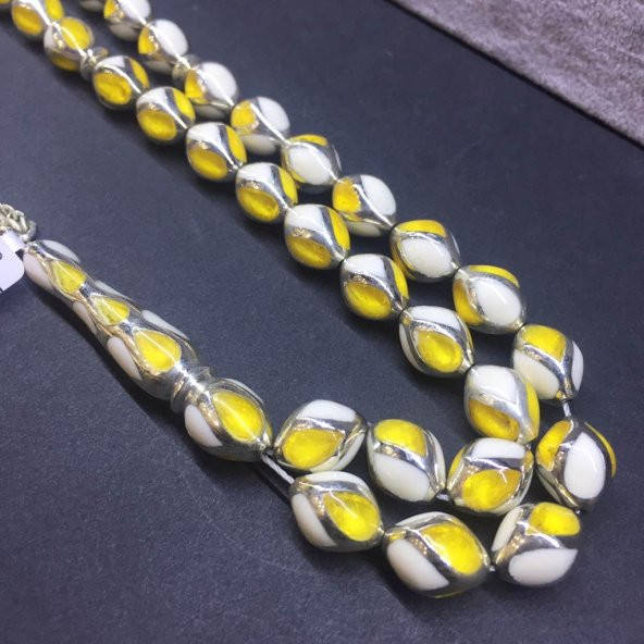 GÜMÜŞ GÜMÜŞ S.MİNE 10X12 ARPA TESBİH - Resim 2