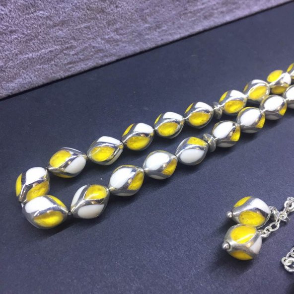 GÜMÜŞ GÜMÜŞ S.MİNE 10X12 ARPA TESBİH - Resim 3