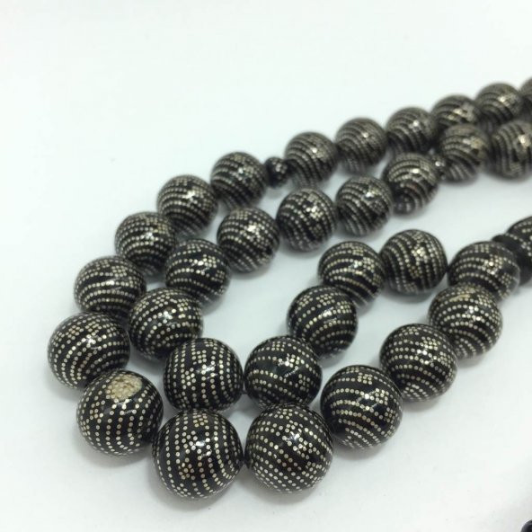 OSMANLI SARAYI YÜSUR GÜMÜŞ İŞL. 14MM TESBİH ürün görseli 1