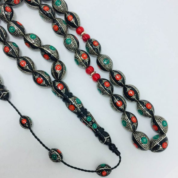 OSMANLI SARAYI YÜSUR GÜMÜŞ YSL 13X15 TESBİH ürün görseli 1