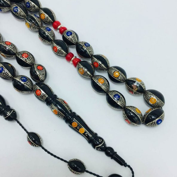 OSMANLI SARAYI YÜSUR GÜMÜŞ MVİ 13X15 TESBİH ürün görseli 1