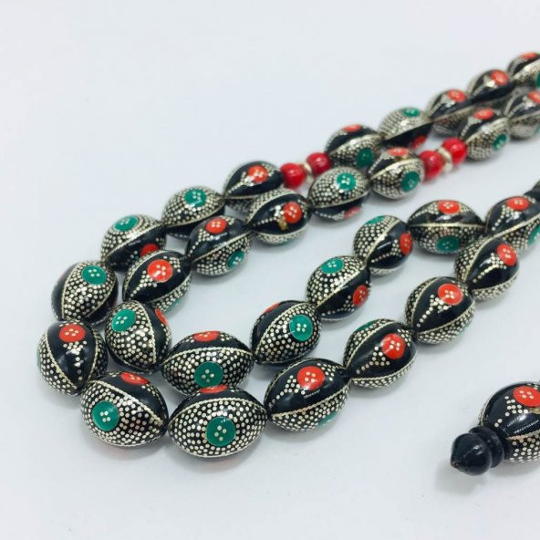 OSMANLI SARAYI YÜSUR GÜMÜŞ YSL 13X15 TESBİH - Resim 2