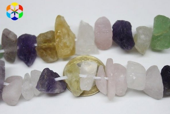 Ametist - Pembe Kuvars - Aventurin - Kristal Kuvars - Sitrin Taşları Karışık Ham Parçalar Dizi - Resim 4