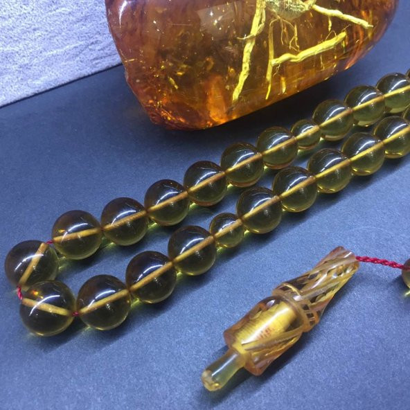 KEHRİBAR SIKMA KHR 13MM SARI TESBİH (2) - 3