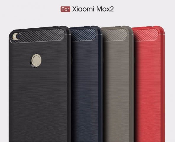 Xiaomi Mi Max 2 Kılıf Karbon Fiber Room Silikon Kapak Kılıf + Cam