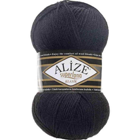 Alize Superlana Klasik Örgü İpi 60 Siyah