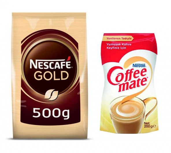 Nescafe Gold - 500 gr Paket + Nestle Coffee Mate 200 gr