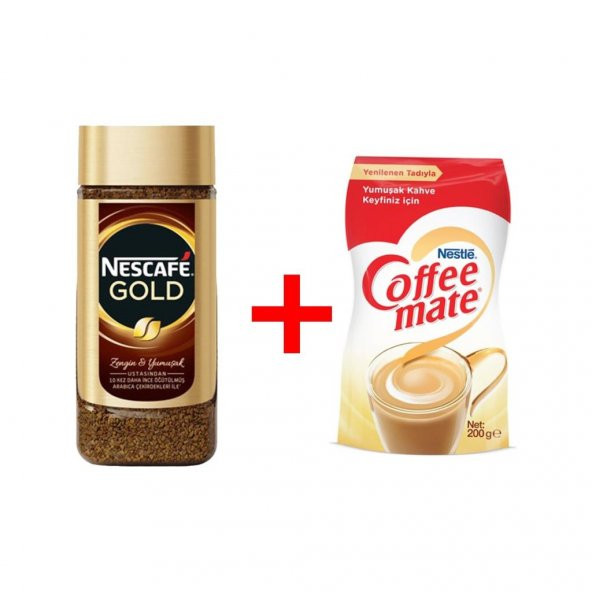 Nescafe Gold - 200 gr Kavanoz + Nestle Coffee Mate 200 gr
