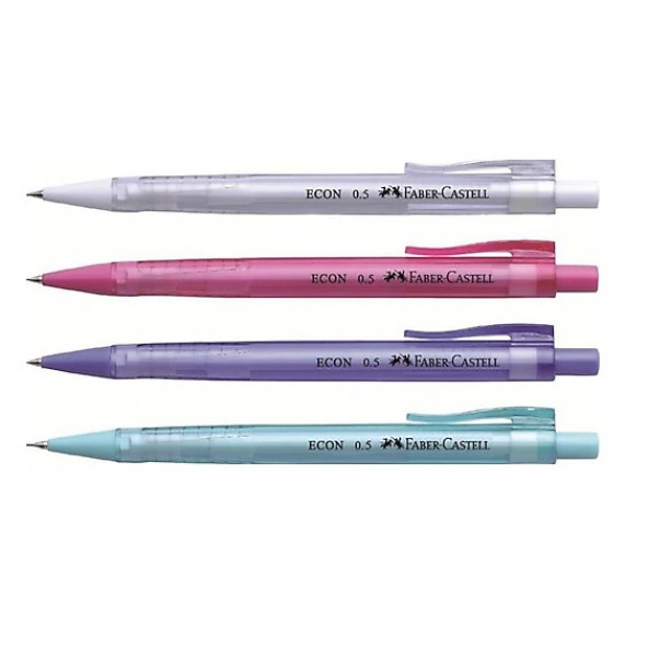 Faber-Castell Versatil Kalem Econ 0.7 MM şeffaf 10 lu paket Karışık