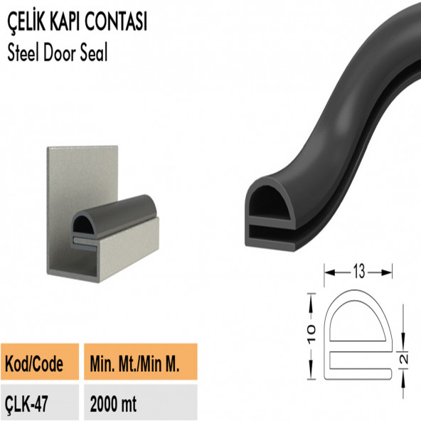 Çelik Kapı Contası Çelik Kapı Fitili Çelik Kapı Fitili ÇLK-47