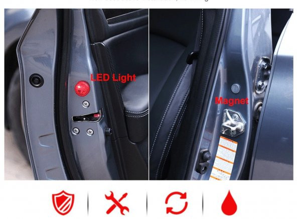 Oto Araç Araba Kapı Açma Sensörlü İkaz Lambası Led - 3