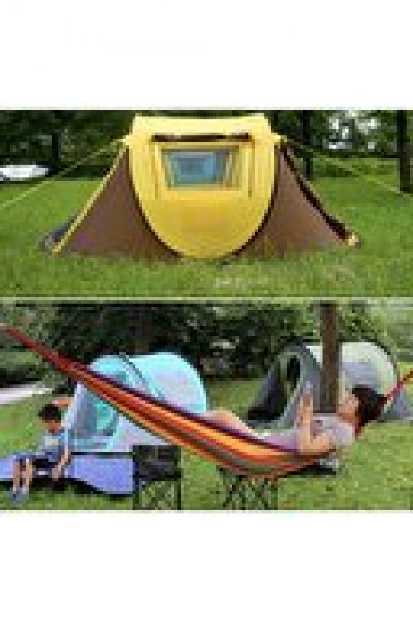 4 Kişilik Kolay Kurulum Havada Açılan Otomatik Kamp Aile Plaj Çadırı (240x150x105) Cm - 2