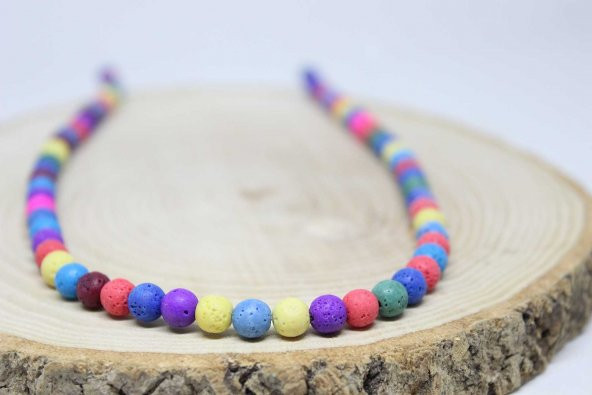 Lav Taşı Karışık Renkler Dizi 6mm - Resim 4