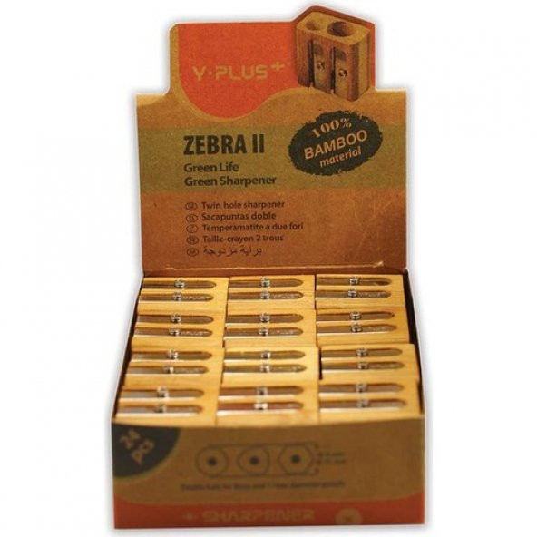 Woody Çift Bıçaklı Bambu Kalemtıraş - Zebra II Y-Plus - 2