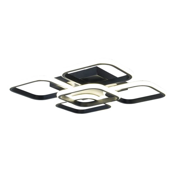 TT Aydınlatma Tt302-4+1-Sy Kare  Mat Siyah Plofonyer 5 Li Led Aviz