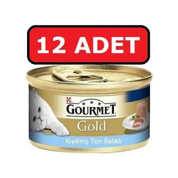 GOURMET GOLD KIYILMIŞ TON BALIKLI KEDİ KONSERVESİ 85G (12 ADET)