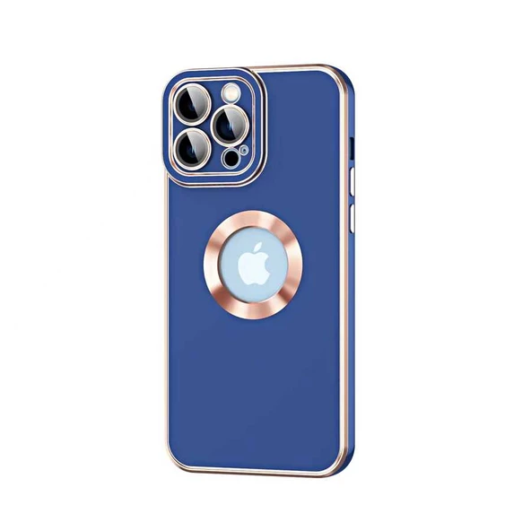 iPhone 12 Pro Max Kılıf Kamera Korumalı Logo Çevresi Halka Tasarım Lüx Kapak - 4