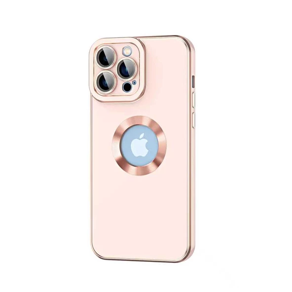 iPhone 12 Pro Max Kılıf Kamera Korumalı Logo Çevresi Halka Tasarım Lüx Kapak - 7