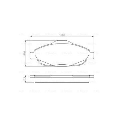 Peugeot 308 1.4 2007 2014 arası 0986495266 ÖN FREN BALATASI BOSCH ürün görseli 1