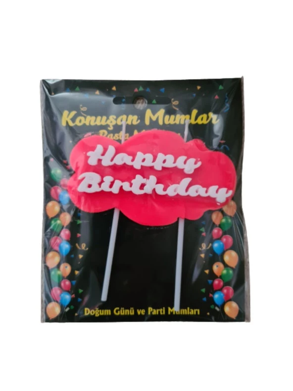 Konuşan Mumlar Happy Birthday Yazılı Pasta Mumu