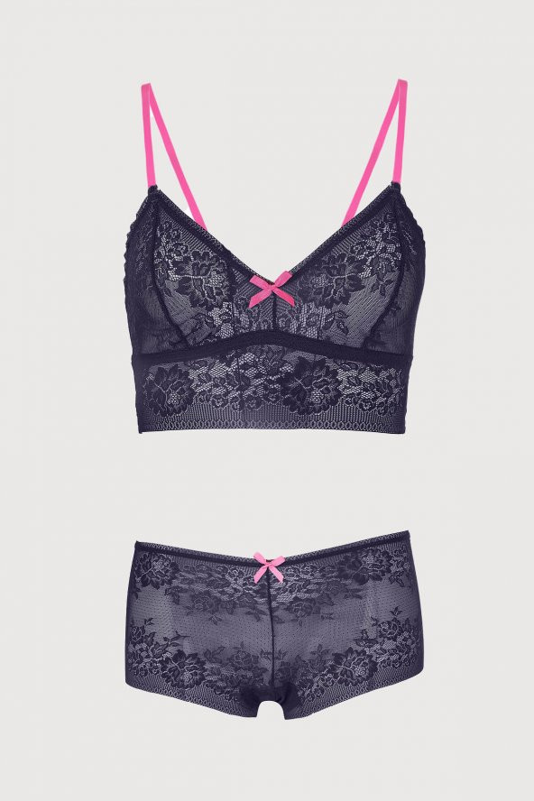 Antrasit Bralet Sütyen Takım