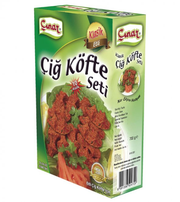 ÇINAR BAHARAT KLASİK ETLİ ÇİĞ KÖFTE SETİ 700 gr