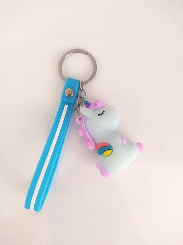 Unicorn Tek Boynuzlu At Silikon Anahtarlık Çanta Süsü Oyuncak