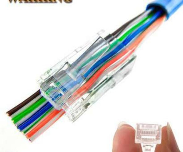Yeni Nesil EZ Delikli RJ45 Network Jack - 100 Adet - 4
