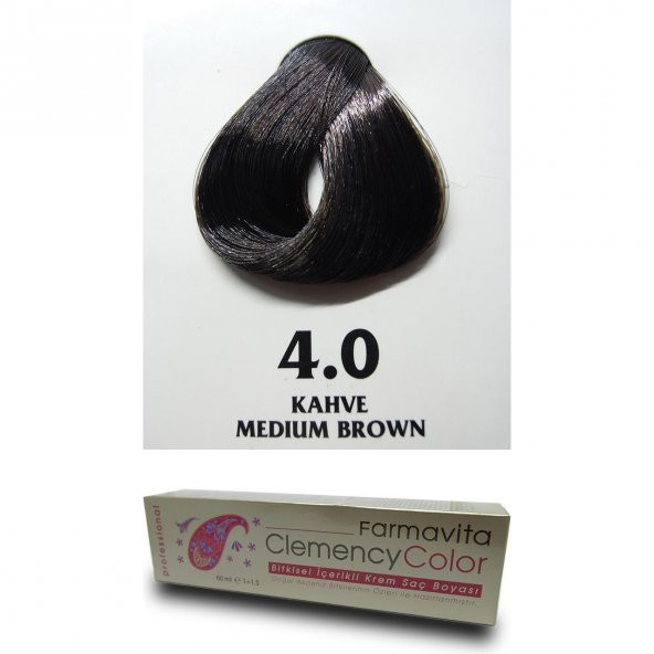 Farmavita Clemency Color Saç Boyası 60ml  4.0 Kahve - Resim 2