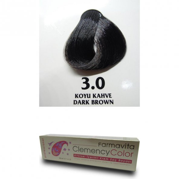 Farmavita Clemency Color Saç Boyası 60ml  3.0 Koyu Kahve - 2