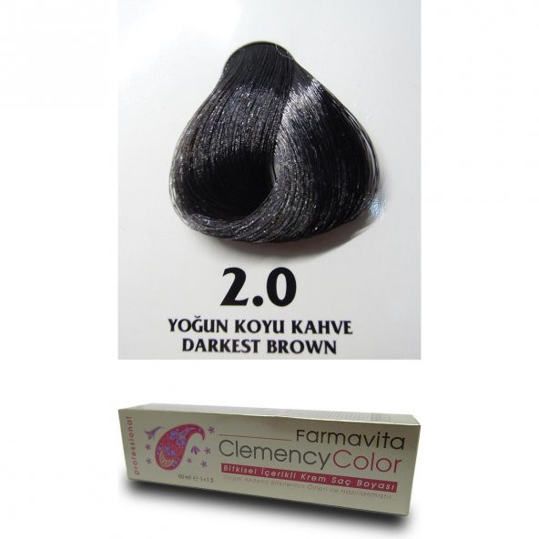 Farmavita Clemency Color Saç Boyası 60ml  2.0 Yoğun Koyu Kahve - 2