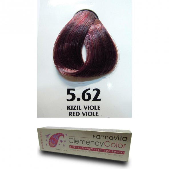 Farmavita Clemency Color Saç Boyası 60ml  5.62 Kızıl Viole - Resim 2