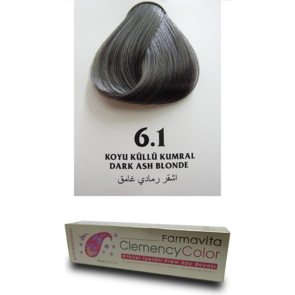 Farmavita Clemency Color Saç Boyası 60ml  6.1 Koyu Küllü Kumral - 2