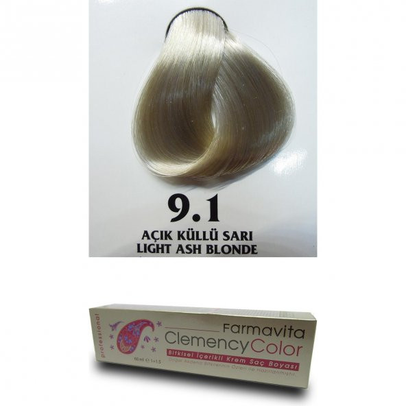 Farmavita Clemency Color Saç Boyası 60ml  9.1 Açık Küllü Sarı - 2